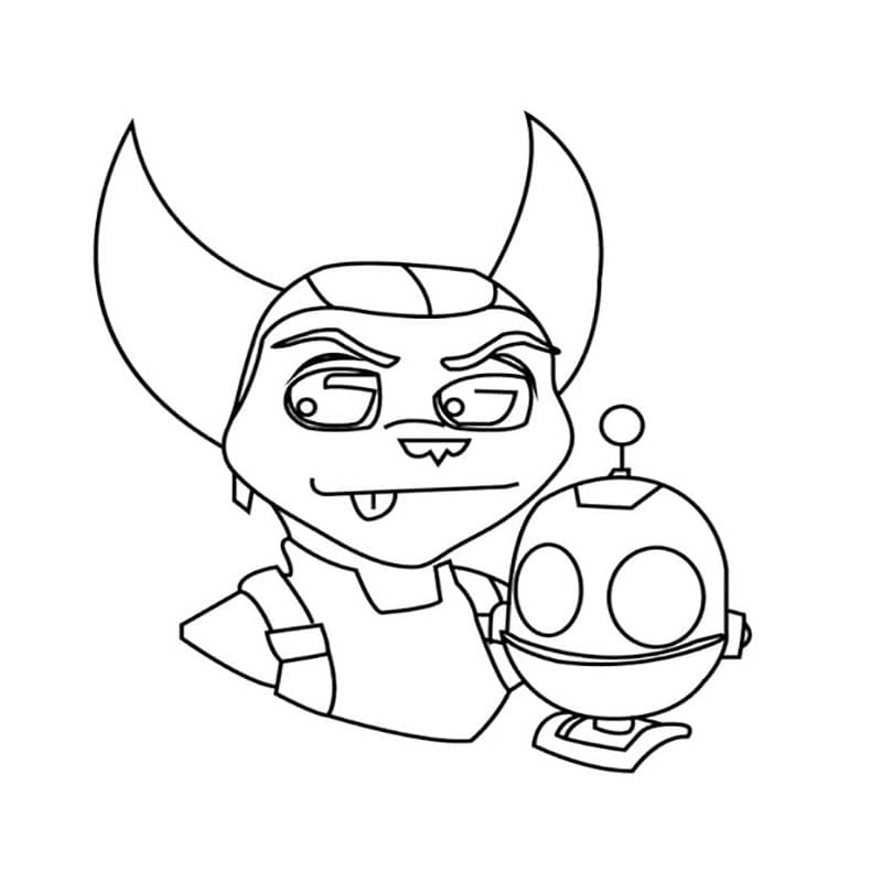 Yazdırılabilir Ratchet ve Clank Çizim Boyama Sayfası