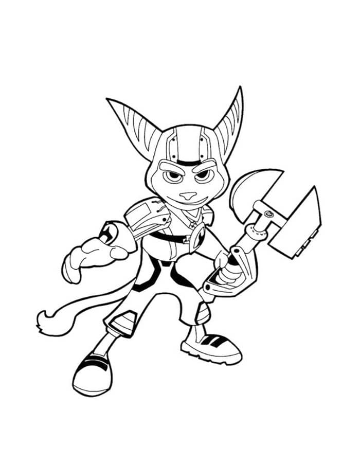 Yazdırılabilir Ratchet ve Clank resim Boyama Sayfası