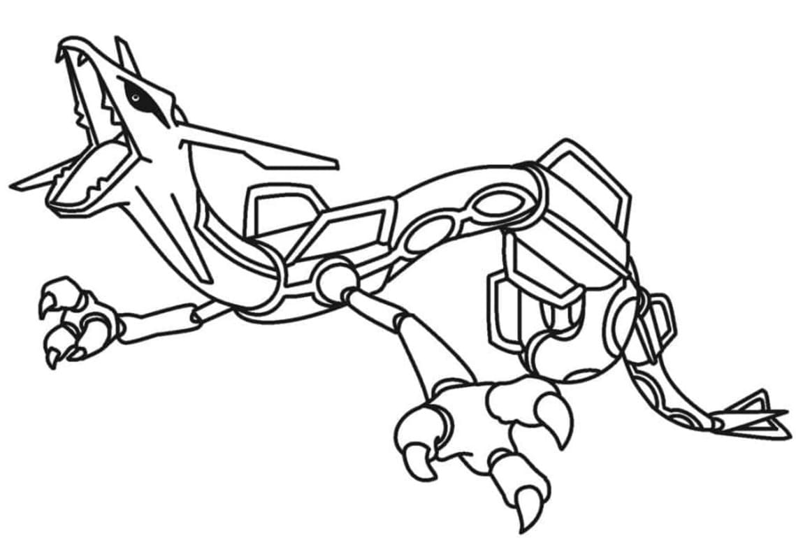 Yazdırılabilir Rayquaza Çizim Boyama Sayfası