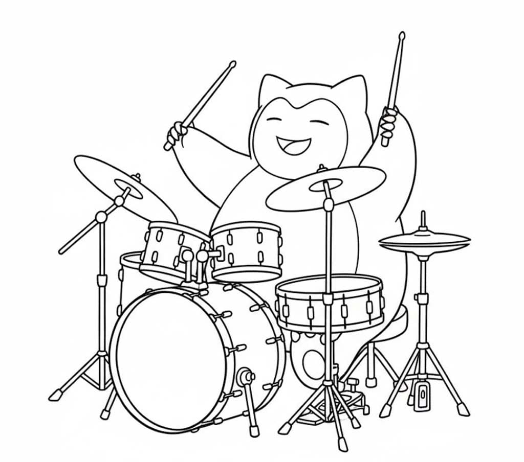 Yazdırılabilir Snorlax Çizim Boyama Sayfası