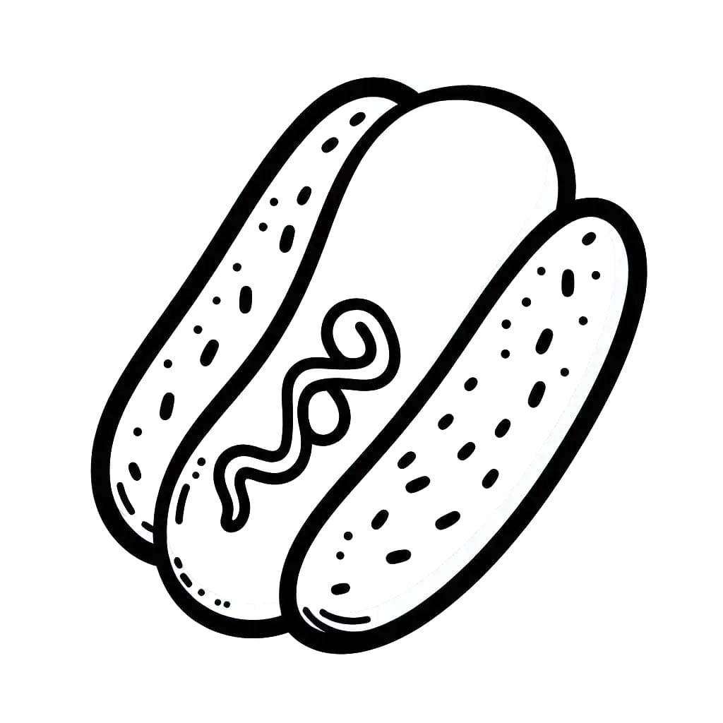 Yazdırılabilir Sosisli Sandviç Boyama Sayfası