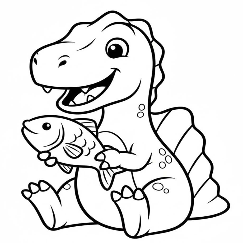 Yazdırılabilir Spinosaurus Çizim Boyama Sayfası
