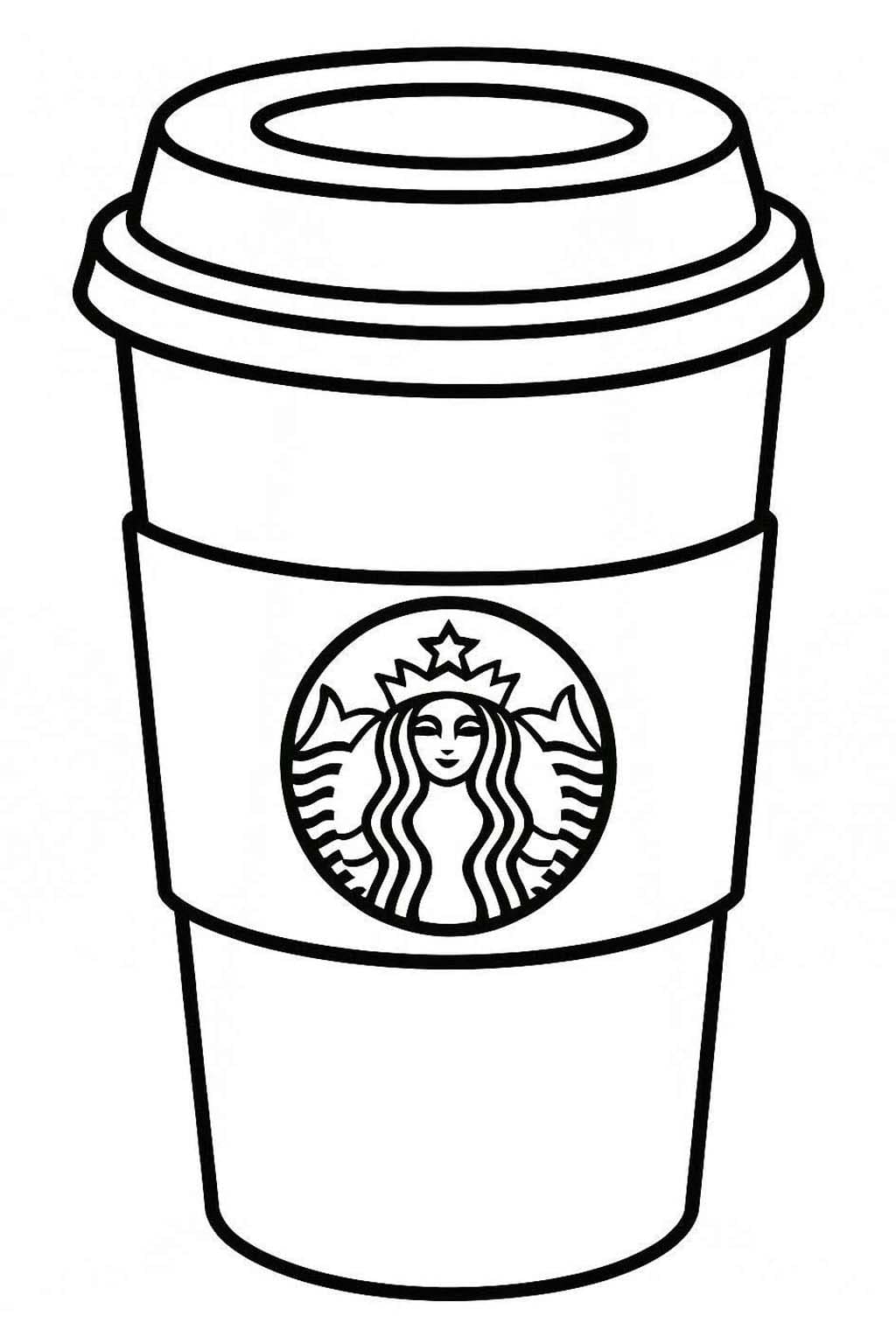 Yazdırılabilir Starbucks Çizim Boyama Sayfası