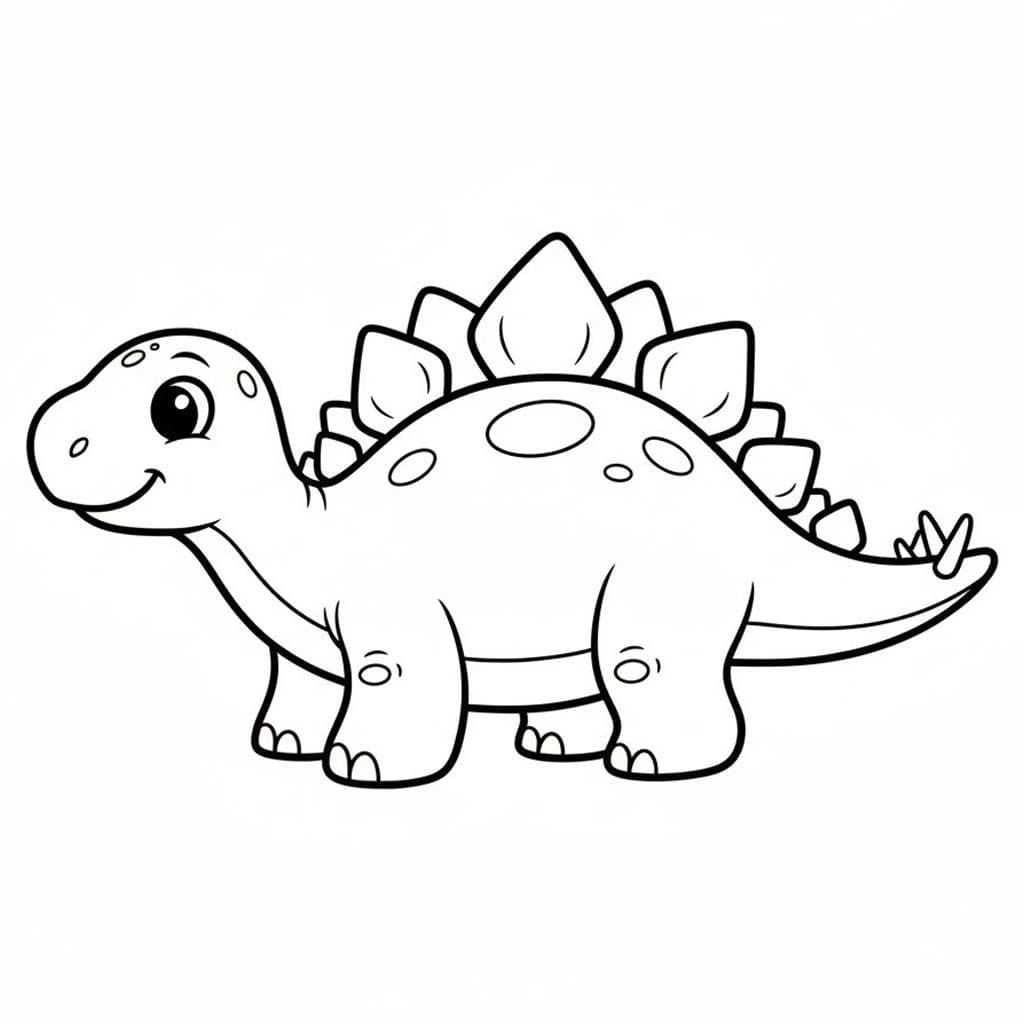 Yazdırılabilir Stegosaurus Çizim Boyama Sayfası