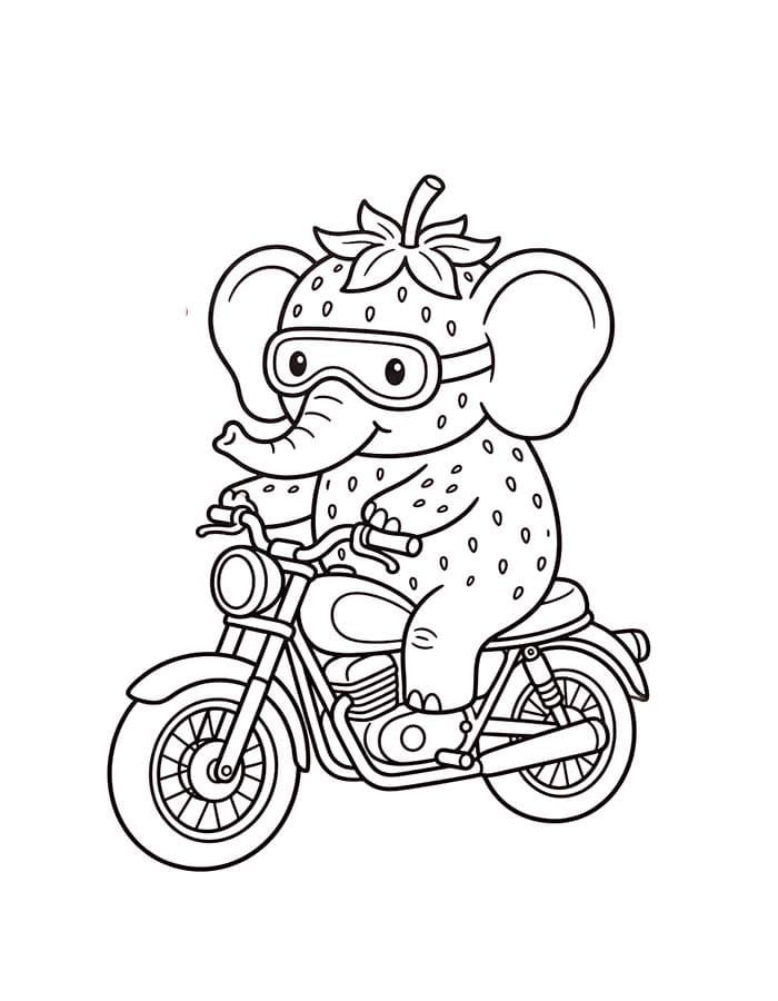 Yazdırılabilir Strawberry Elephant Boyama Sayfası