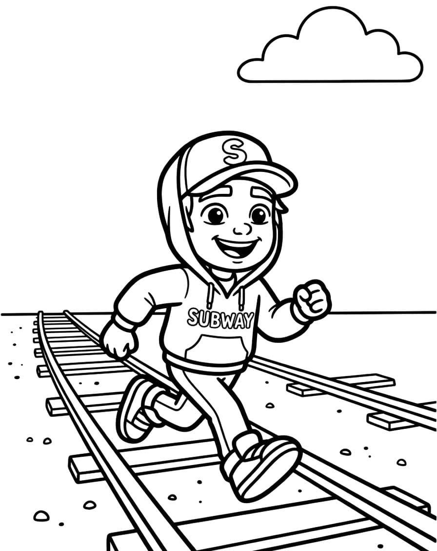 Yazdırılabilir Subway Surfers Boyama Sayfası