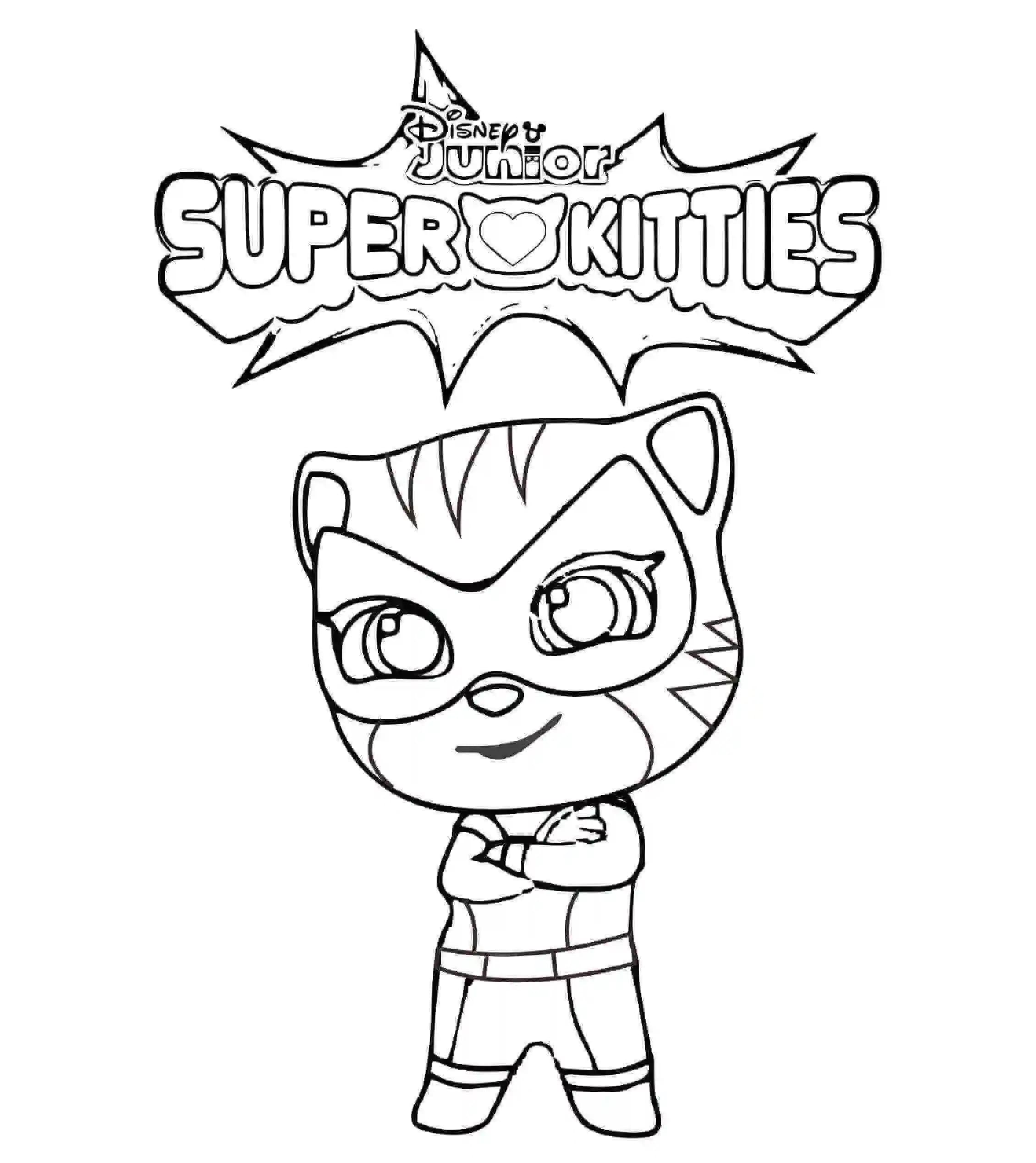 Yazdırılabilir Süper Kediler Boyama Sayfası