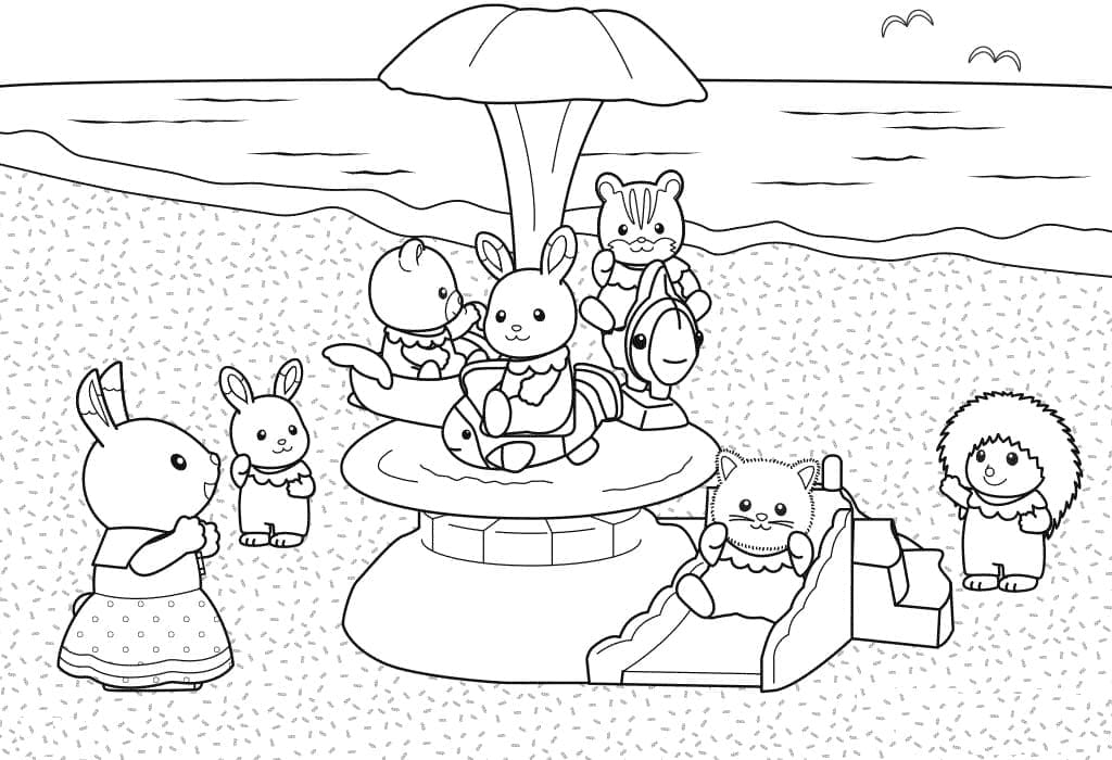 Yazdırılabilir Sylvanian Families Çizim Boyama Sayfası