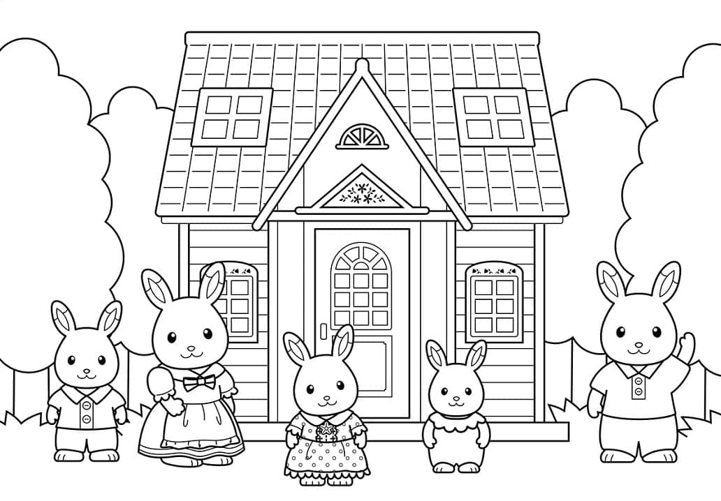 Yazdırılabilir Sylvanian Families Boyama Sayfası