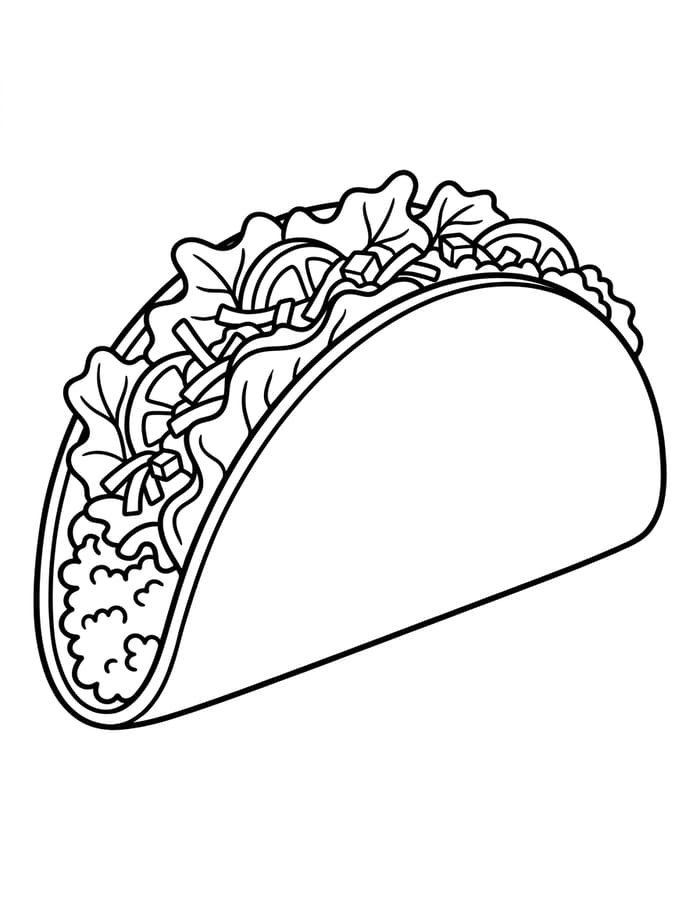 Yazdırılabilir Taco Boyama Sayfası