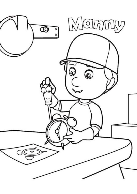 Yazdırılabilir Tamirci Manny resim Boyama Sayfası