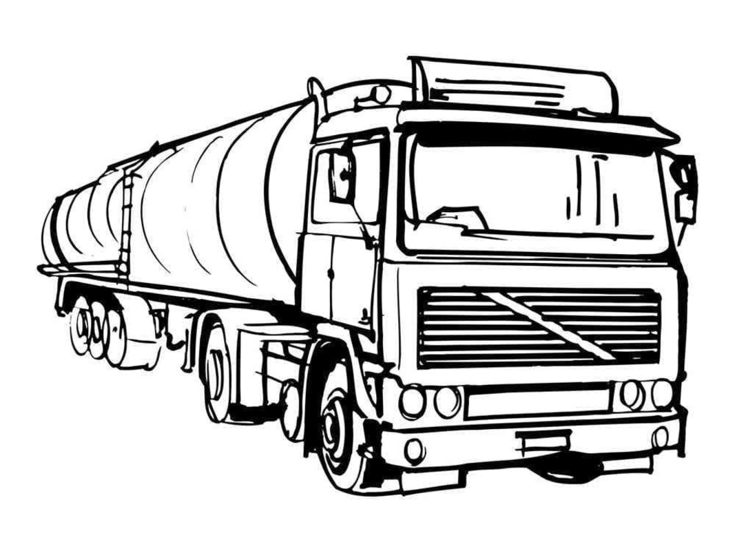 Yazdırılabilir Tanker Kamyonu Boyama Sayfası