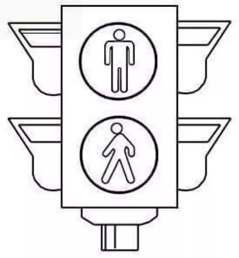 Yazdırılabilir Trafik ışıkları Boyama Sayfası