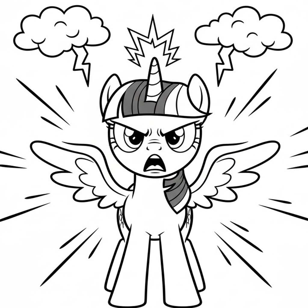 Yazdırılabilir Twilight Sparkle Çizim Boyama Sayfası