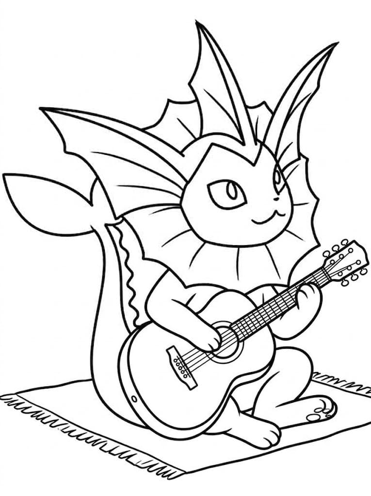 Yazdırılabilir Vaporeon Boyama Sayfası
