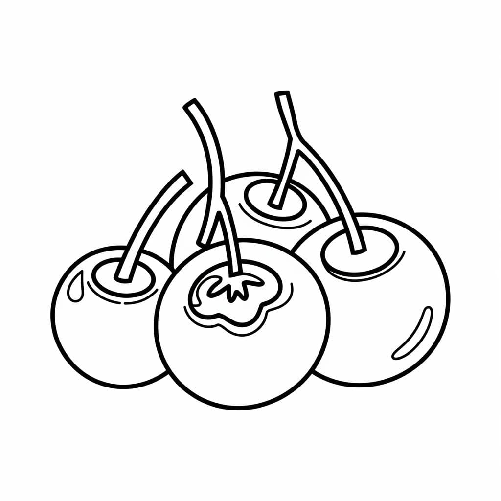 Yazdırılabilir Yaban Mersinleri Boyama Sayfası