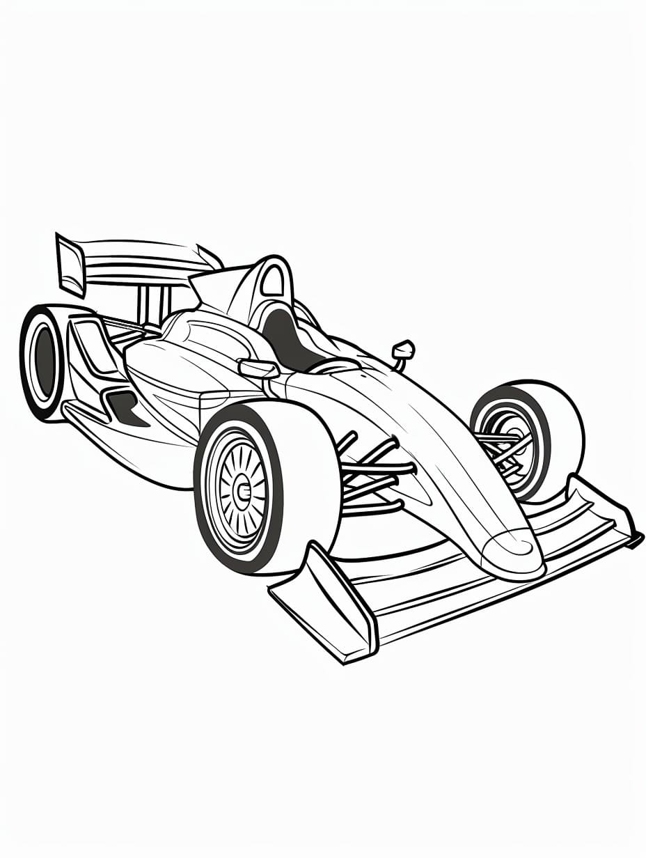 Yazdırılabilir Yarış Arabası Boyama Sayfası