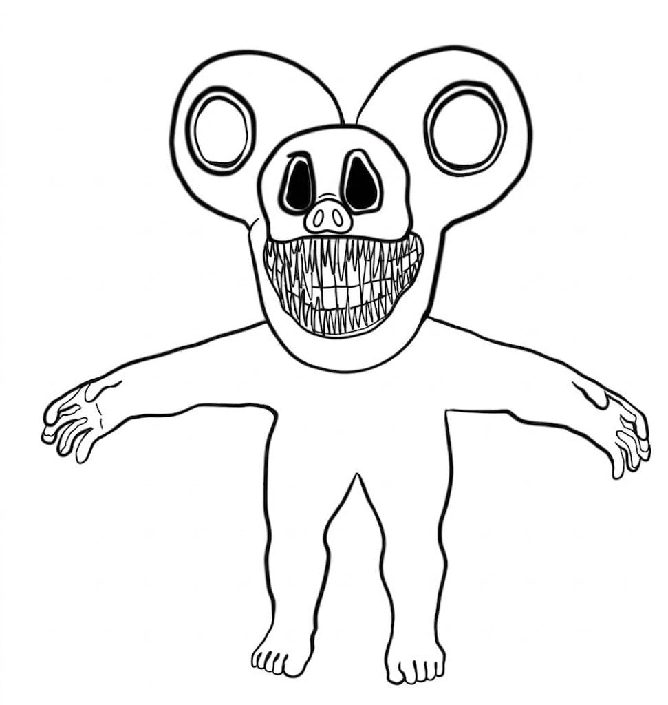 Yazdırılabilir Zoonomaly resim Boyama Sayfası