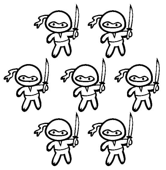 Yedi Ninjayı Çiz Boyama Sayfası