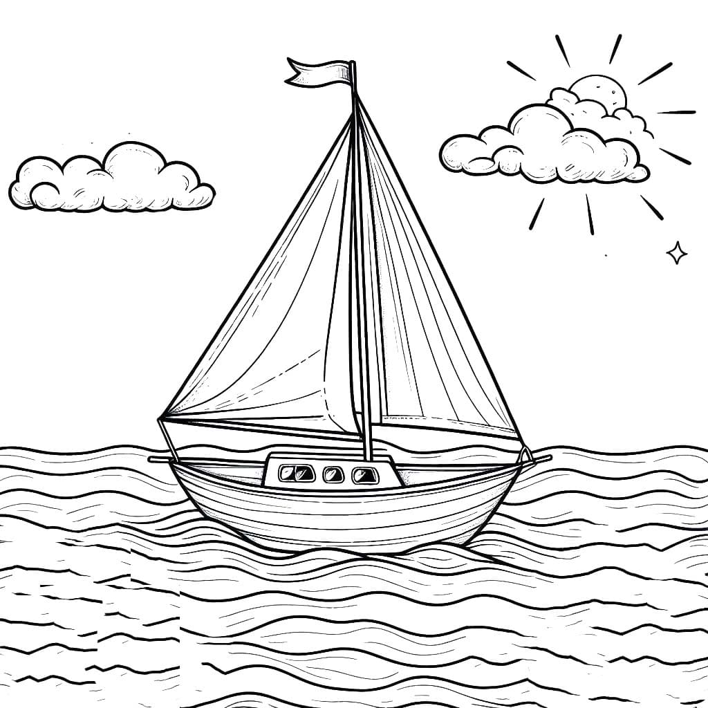 Yelkenli 1 Boyama Sayfası