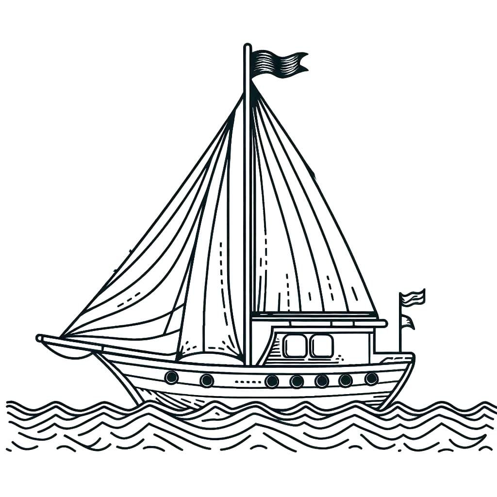 Yelkenli 2 Boyama Sayfası