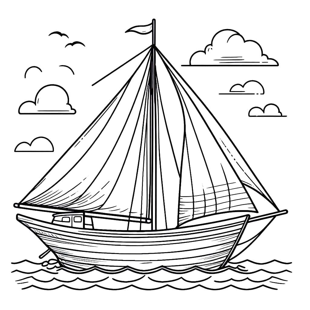 Yelkenli 4 Boyama Sayfası