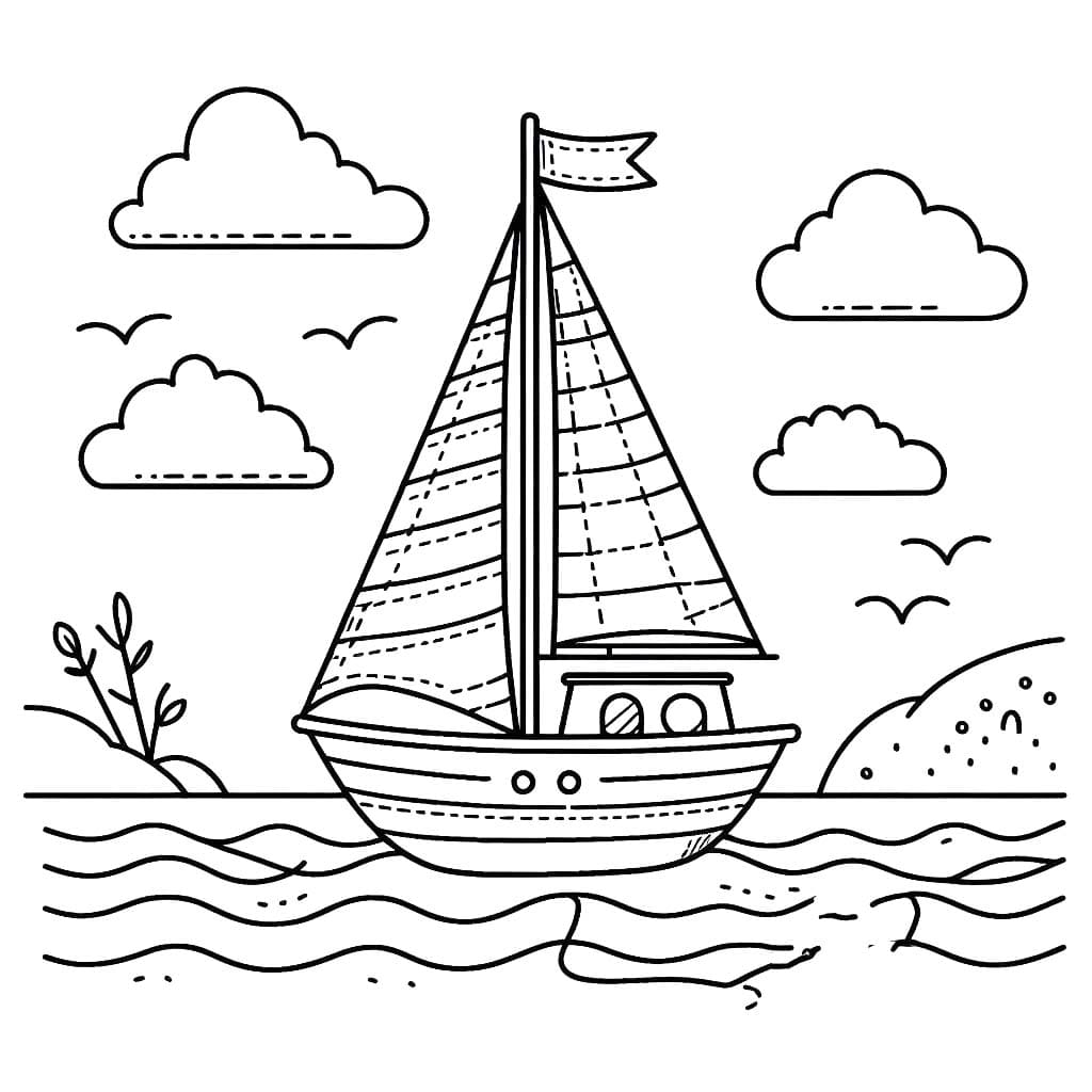 Yelkenli 6 Boyama Sayfası