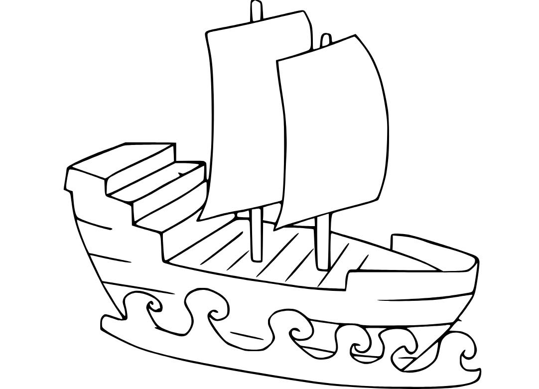 Yelkenli Ücretsiz Boyama Sayfası