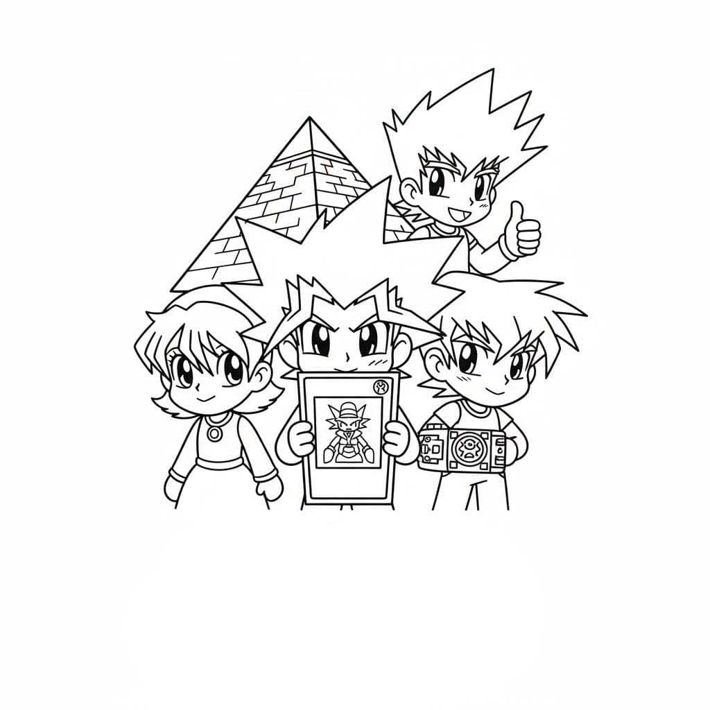 Yu-Gi-Oh çocuklar için temel Boyama Sayfası