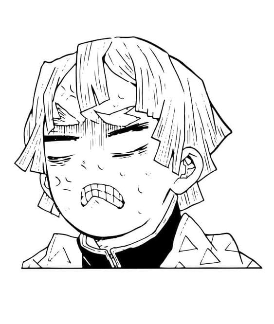 Zenitsu Agatsuma çocuklar için basit Boyama Sayfası