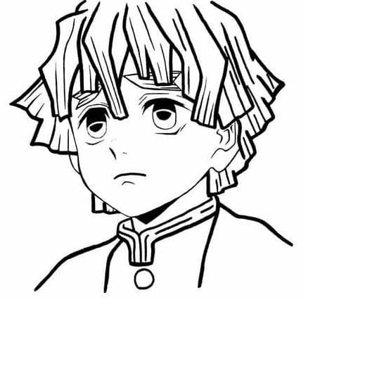 Zenitsu Agatsuma çocuklar için Boyama Sayfası