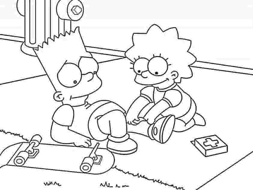 Bart Ve Lisa Simpson Boyama Sayfası Boyama Online