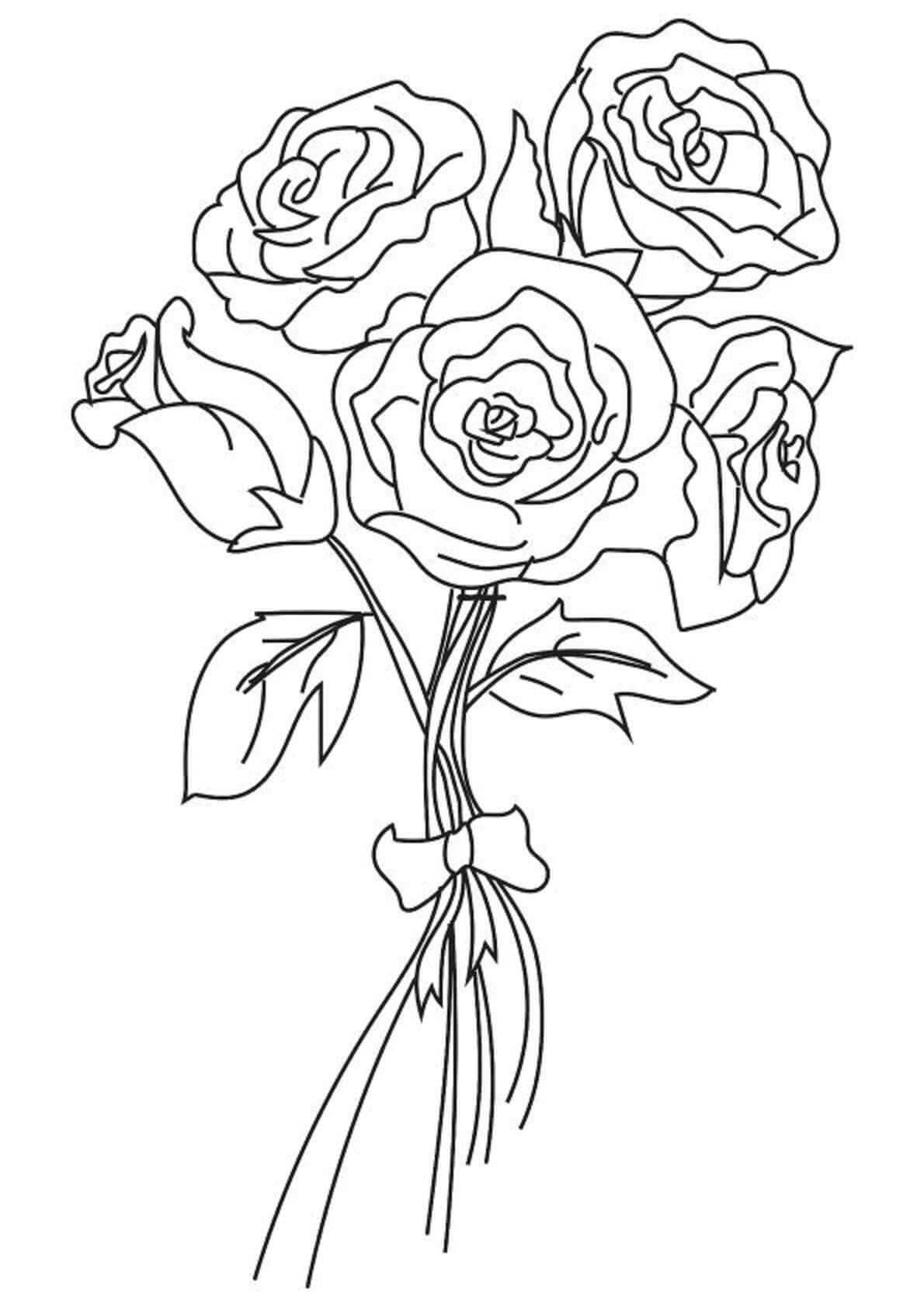 Нарисовать букет роз легко