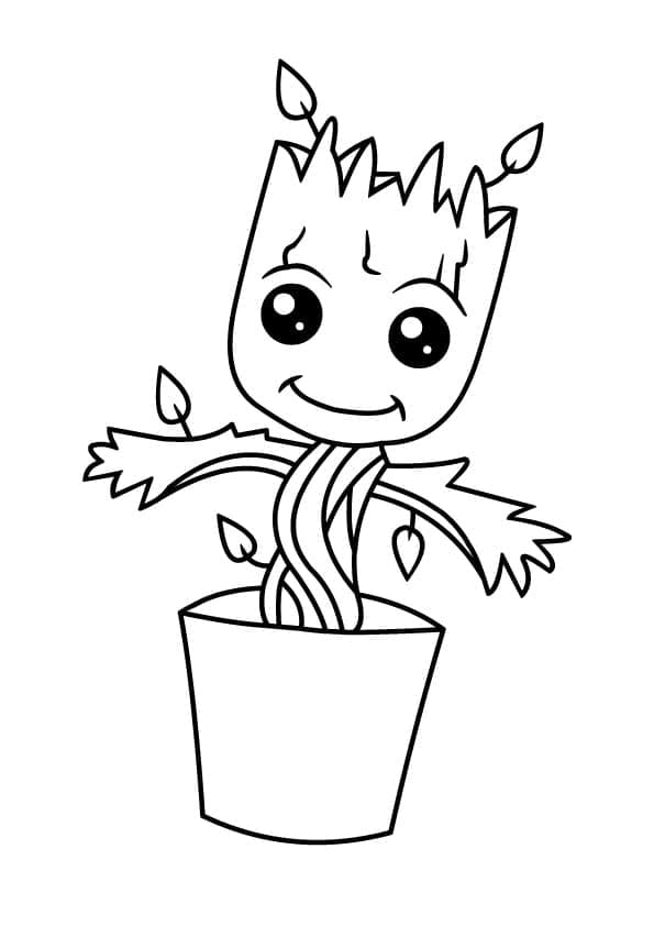 Chibi Groot Ücretsiz Boyama Sayfası – Boyama Online