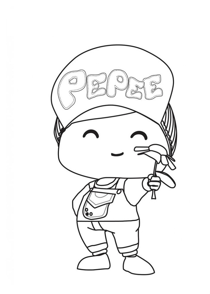 Bebee ile oynayan Pepee Boyama Sayfası – Boyama Online
