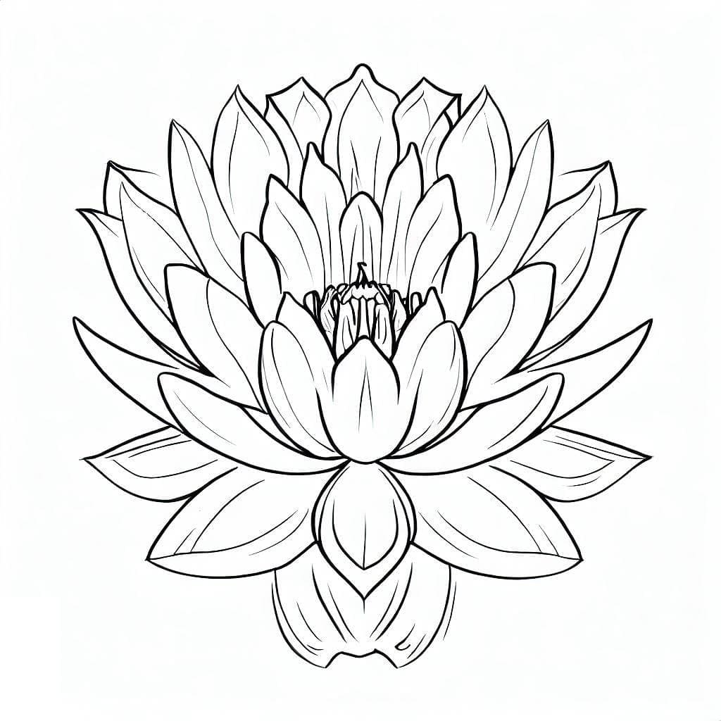 Çok Güzel Lotus Çiçeği Boyama Sayfası – Boyama Online