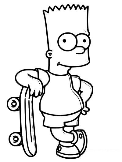 Funny Bart Simpson Boyama Sayfası Boyama Online