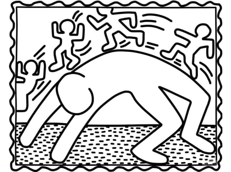 Keith Haring Köprüsü Egzersizi Boyama Sayfası Boyama Online