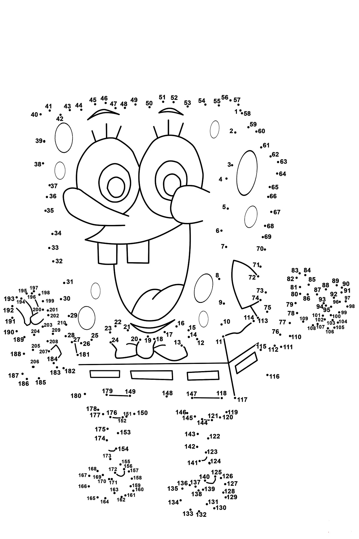 SpongeBob Noktadan Noktalara Boyama Sayfas Boyama Online
